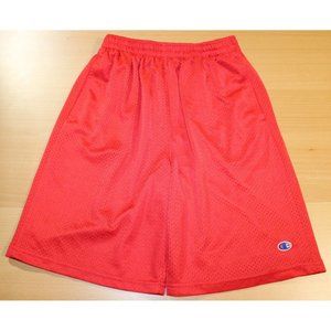 Boys Vintage Champion Mesh Shorts Kids Youth Medium Red Activewear Athletic Run